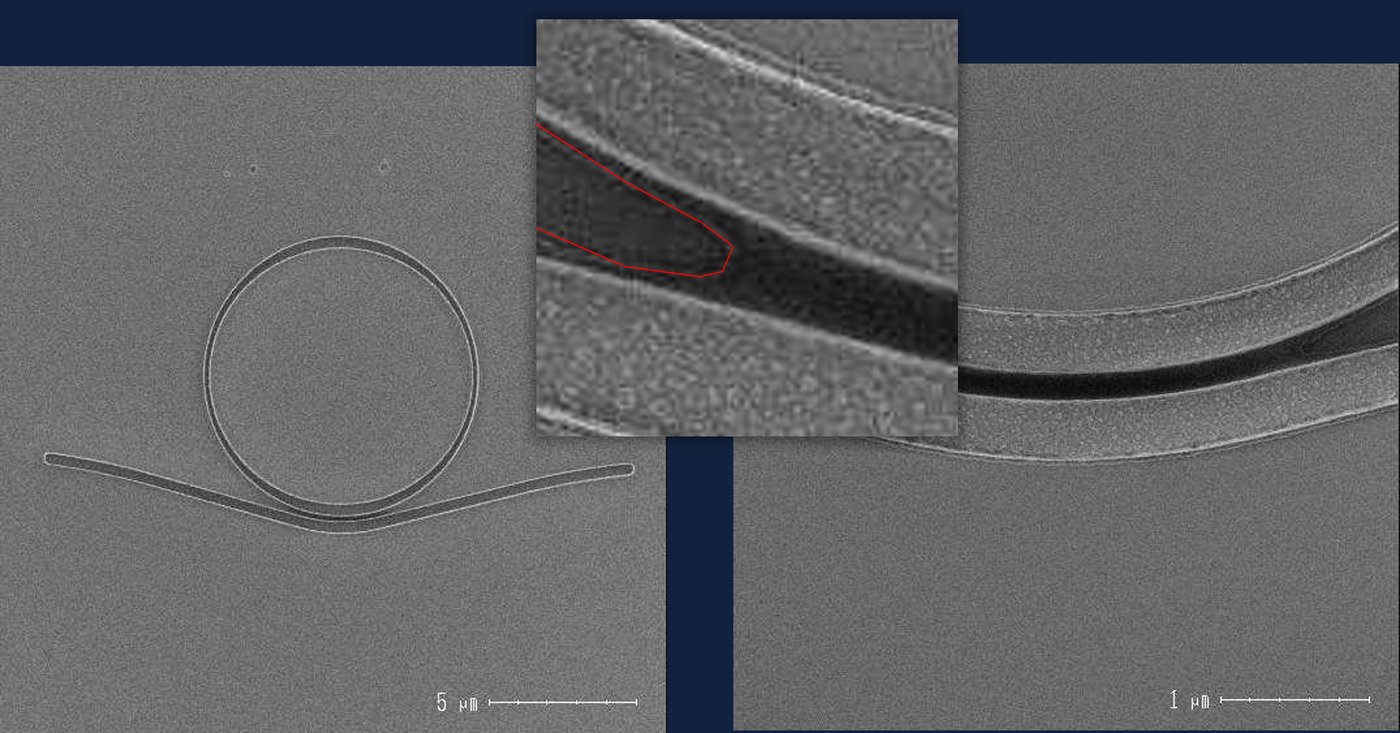 SEM of a ring resonator without OPC: the coupling gap region fails to open